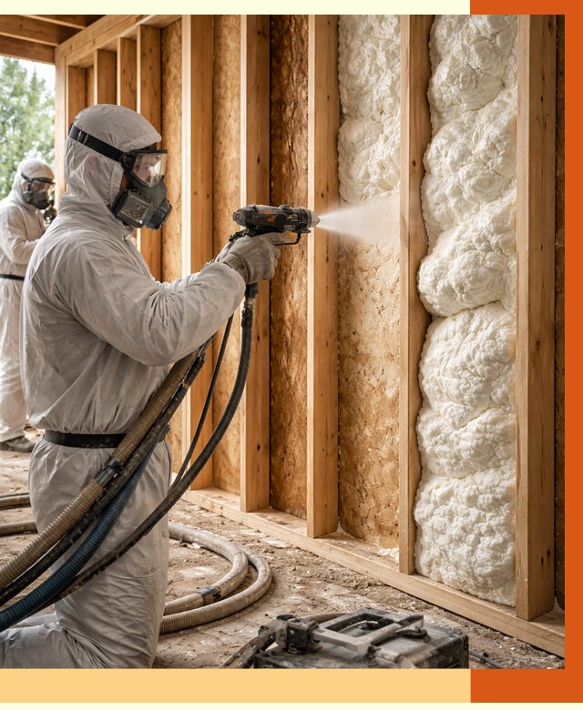 Утепление каркасного дома ППУ в Кирове от 2901 руб./м2 — работа под ключ | ТепломастерКри