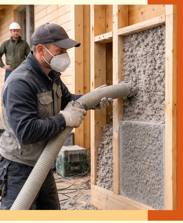 Утепление дома из бруса эковатой в Кирове от 1917 руб/м2 | ТепломастерКри