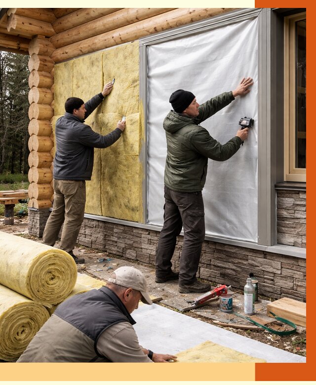 Утепление бревенчатого дома в Кирове от 7927 руб/м2 — заказать под ключ | ТепломастерКри