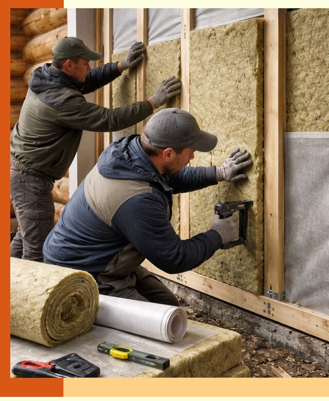 Утепление бревенчатого дома под ключ в Кирове