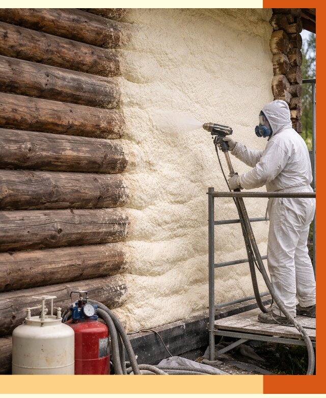 Утепление бревенчатого дома ППУ в Кирове под ключ от 6476 руб. | ТепломастерКри