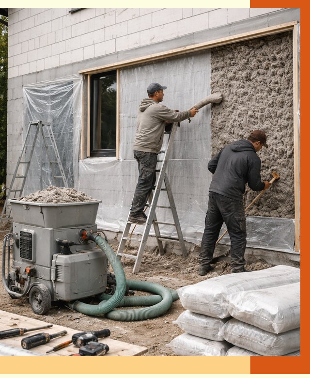 Утепление дома из газобетона эковатой в Кирове от 4663 руб./м2 | ТепломастерКри