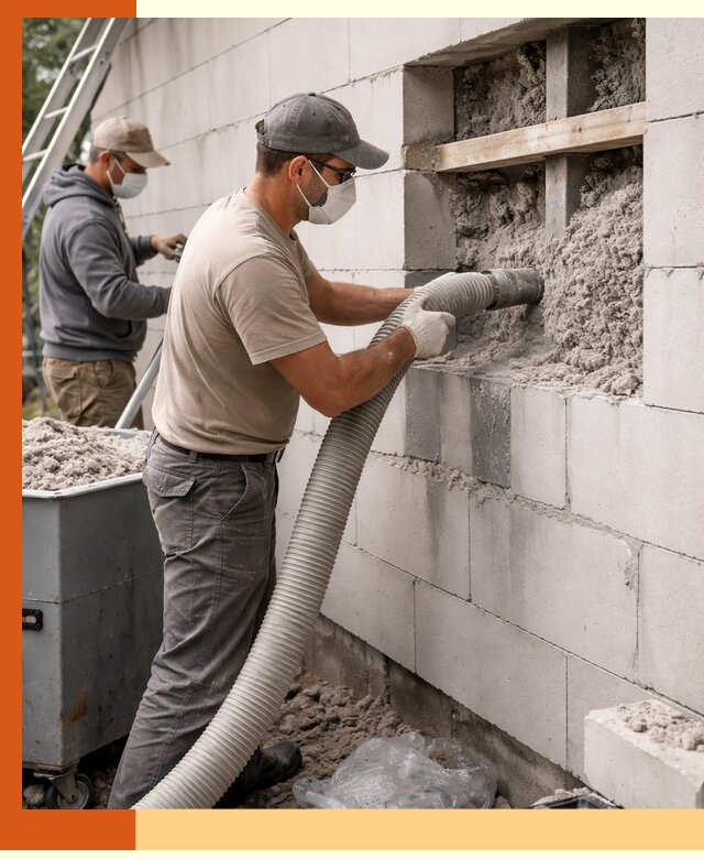 Утепление дома из газобетона эковатой в Кирове