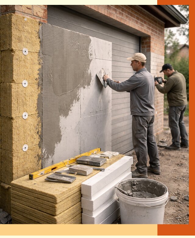 Утепление гаража снаружи в Кирове от 4352 руб. за м2 — наружное утепление под ключ | ТепломастерКри