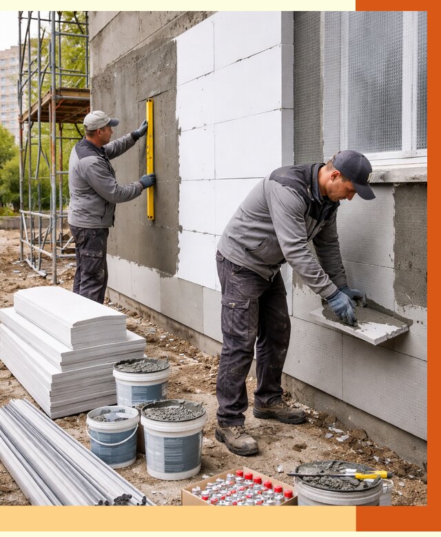 Утепление фасада и стен снаружи в Кирове от 4352 руб. | ТепломастерКри