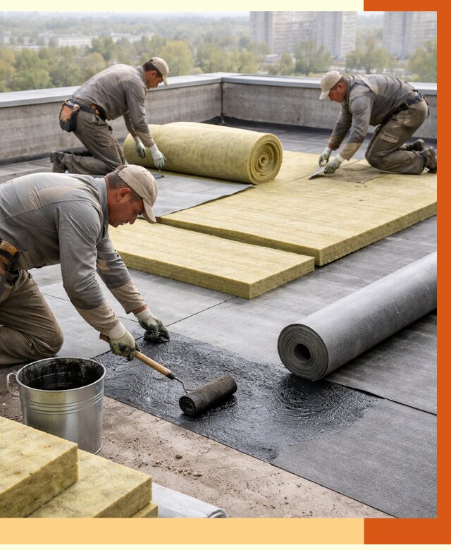 Утепление плоской крыши в Кирове от 7461 руб./м2 под ключ | ТепломастерКри