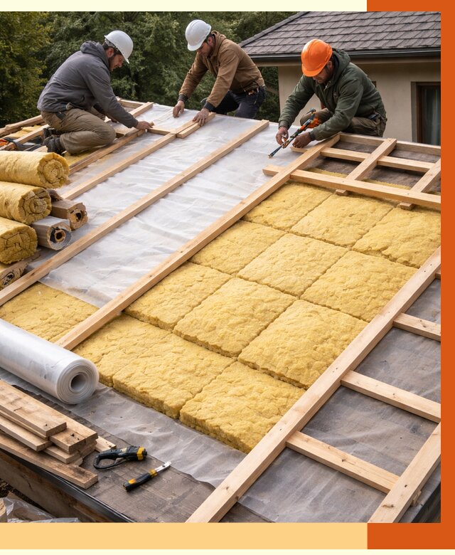 Утепление скатной крыши в Кирове от 1295 руб./м2 под ключ | ТепломастерКри