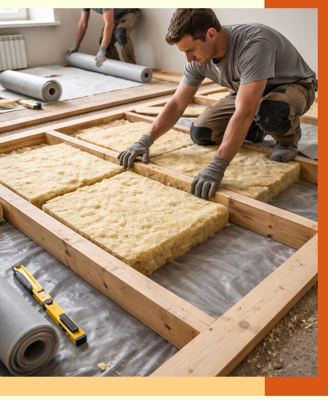 Утепление деревянного пола в Кирове от 1554 руб./м2 под ключ | ТепломастерКри