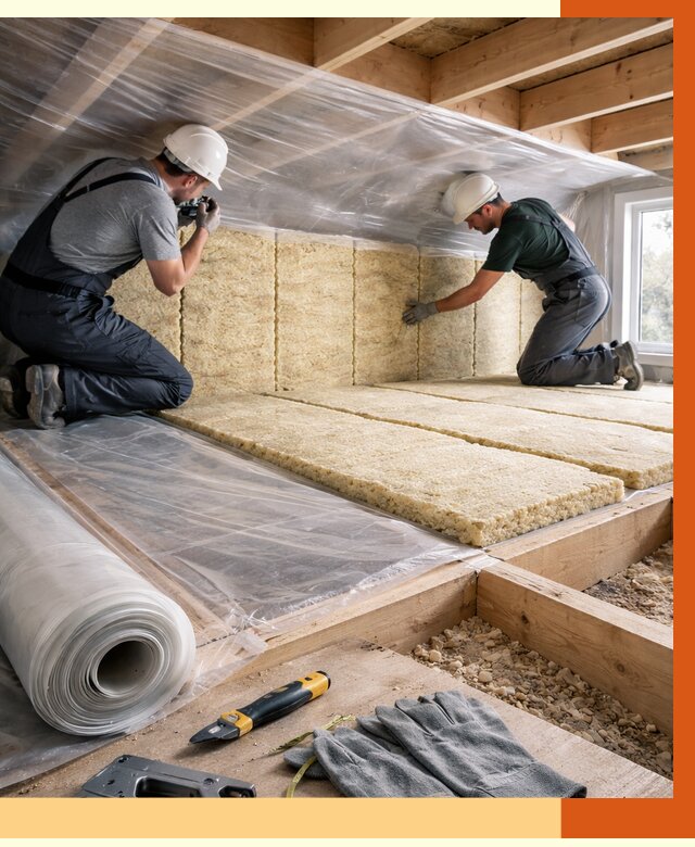 Утепление перекрытий в Кирове от 2953 руб/м2 — утепление межэтажных и чердачных | ТепломастерКри