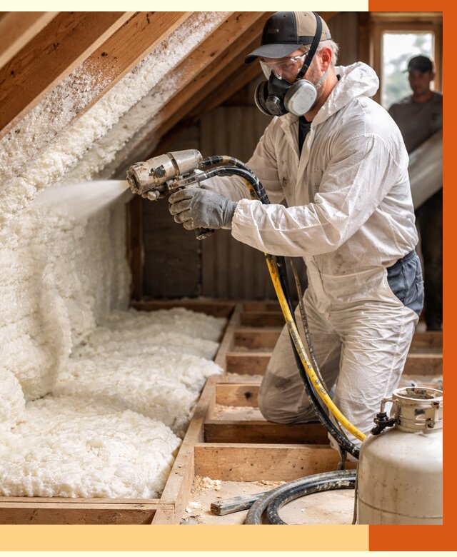 Утепление чердака ППУ в Кирове от 8932 руб./м2 — услуга под ключ | ТепломастерКри