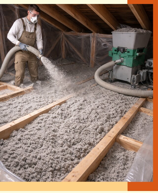 Утепление чердака эковатой в Кирове от 1502 руб/м2 — заказать у ТепломастерКри