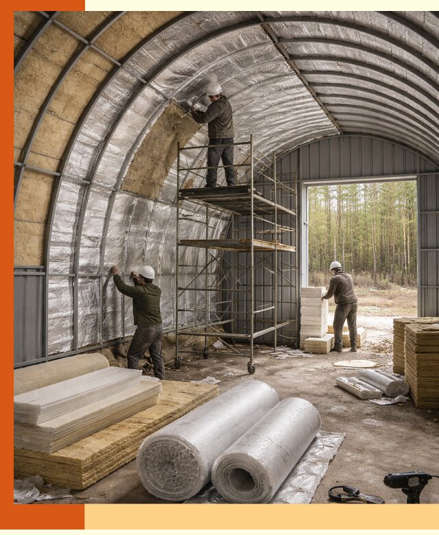 Утепление арочного ангара под ключ в Кирове