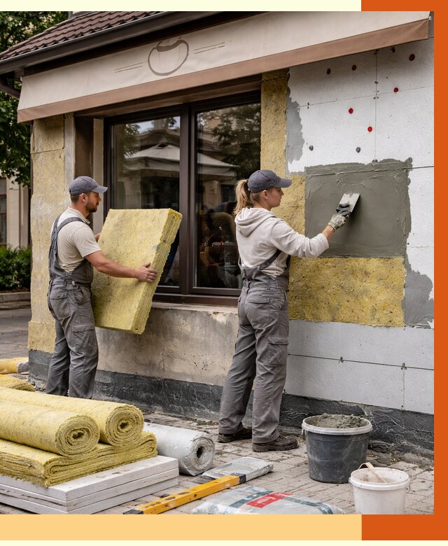 Утепление кафе в Кирове от 4352 руб/м2 — комплексно под ключ | ТепломастерКри