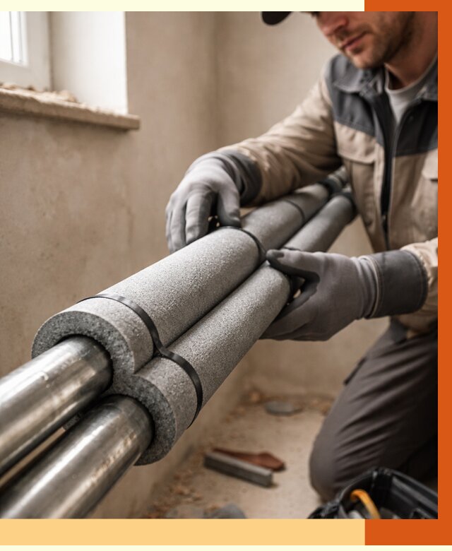 Утепление труб отопления в Кирове от 2953 руб. за м² — услуги под ключ | ТепломастерКри