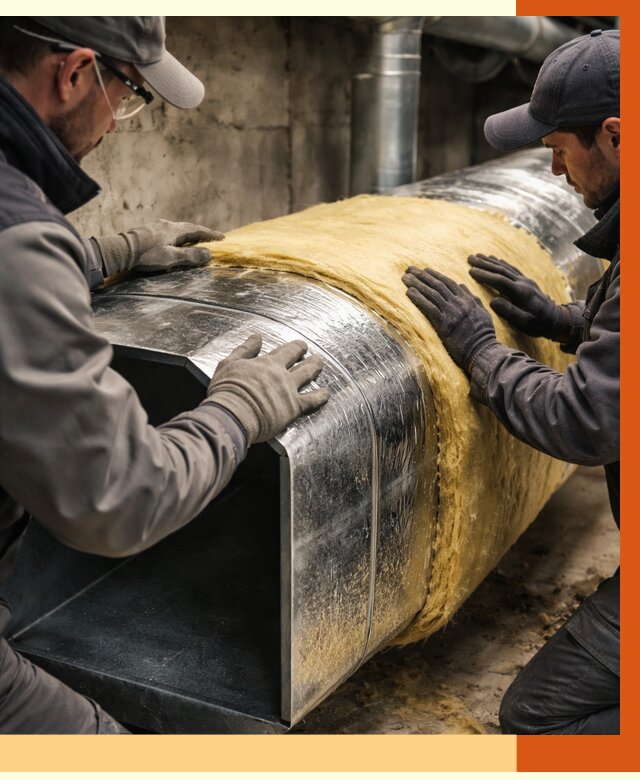 Утепление воздуховодов в Кирове от 4352 руб. — теплоизоляция вентиляции | ТепломастерКри