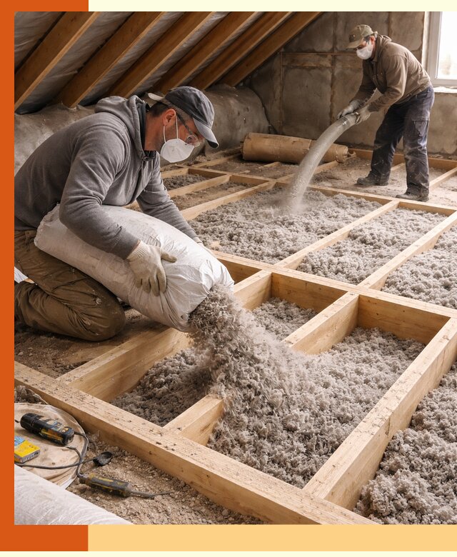 Заполнение полостей чердачного перекрытия в Кирове качественно и надёжно