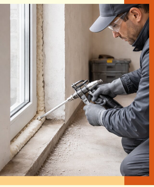 Герметизация стыков ППУ в Кирове от 1710 руб. за м2 — утепление примыканий под ключ | ТепломастерКри