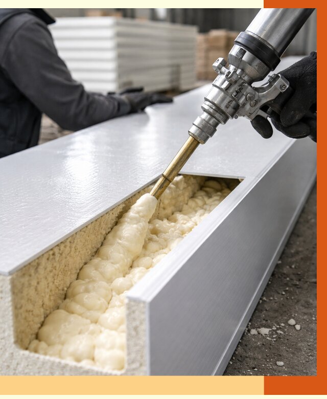 Заполнение пустот холодильных панелей в Кирове от 7772 руб. | ТепломастерКри