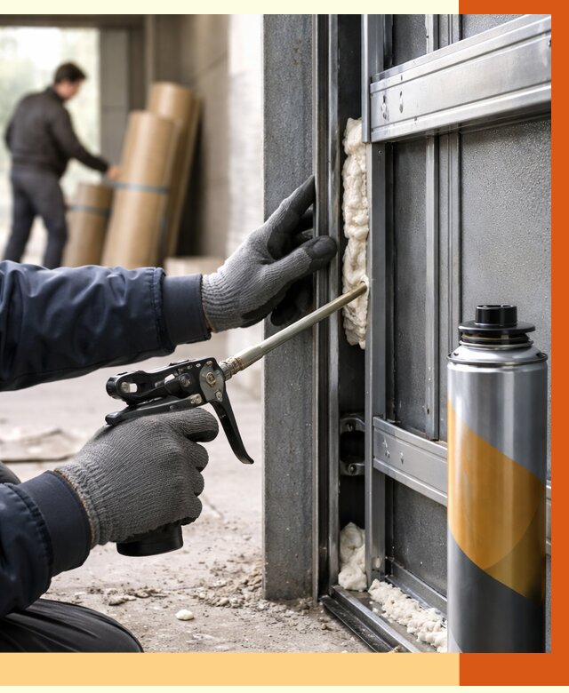 Заполнение пустот ворот в Кирове от 4663 руб. — заливка ППУ, утепление под ключ | ТепломастерКри