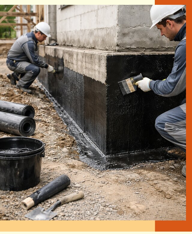 Гидроизоляция фундамента в Кирове от 1295 руб. — профессионально, под ключ | ТепломастерКри