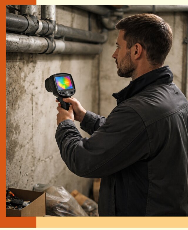 Тепловизионное обследование подвала в Кирове для поиска утечек тепла