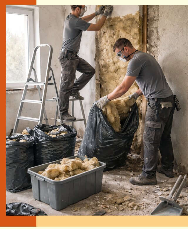 Демонтаж старого утеплителя и вывоз отходов в Кирове